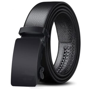 ZORO Men's Vegan Leather Belt for Men, Formal/Casual,Autolock,Black