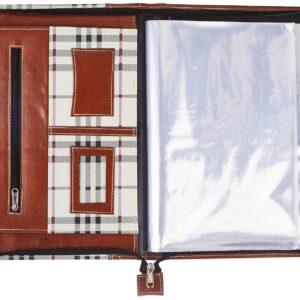 Solimo Premium Leatherette Folder with Fixed 20 Thick Pockets, Tan, A4